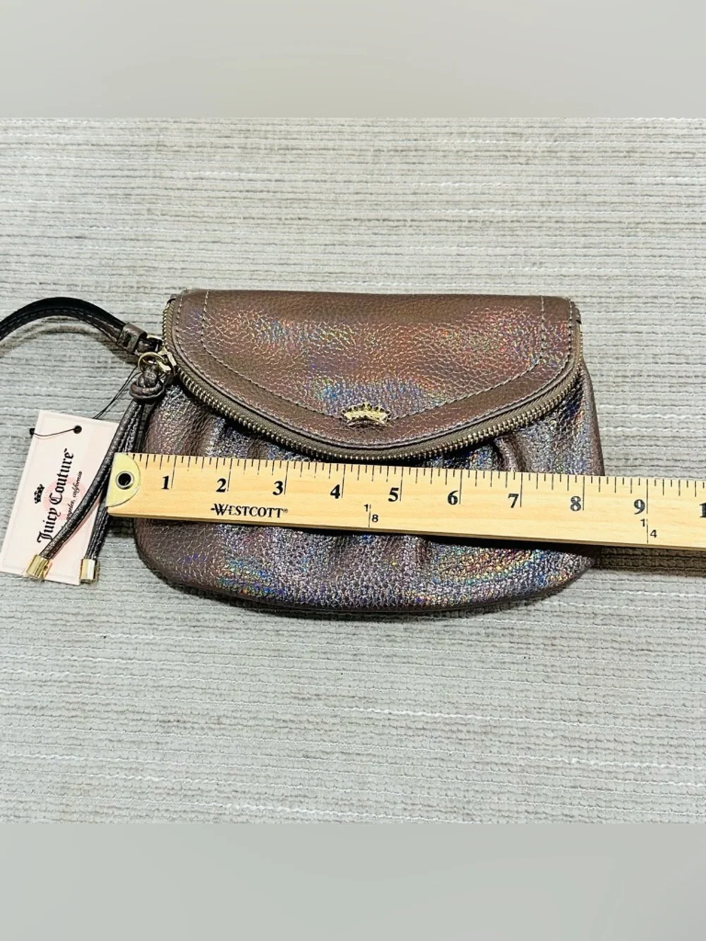 Juicy Couture Pewter Rainbow Traveler Wristlet‎ Clutch Bag NWT